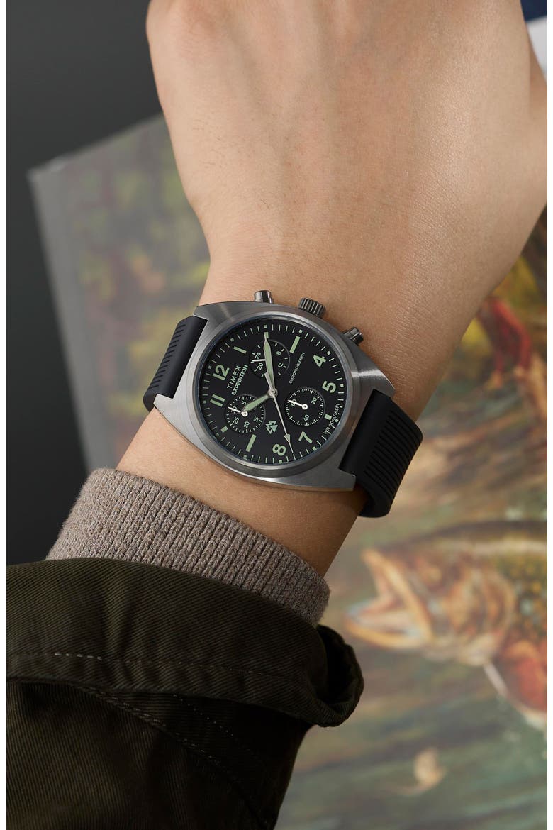 Expedition® Capstone Chronograph Watch, 39mm, Alternate, color, GUNMETAL