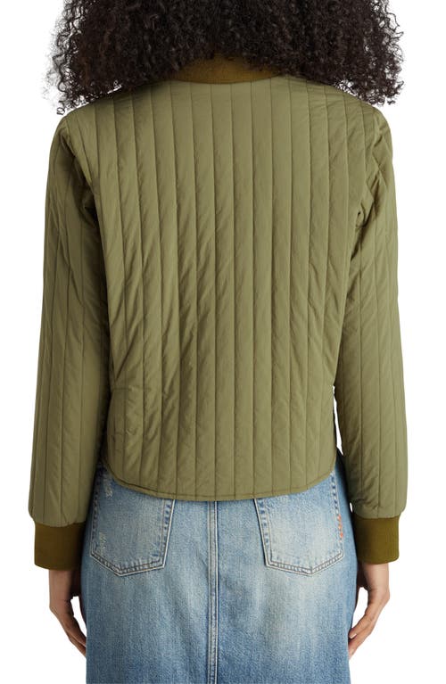 Scotch & Soda Reversible Quilted Bomber Jacket In Washed Military