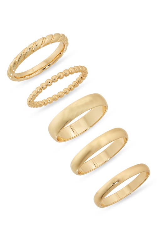 Nordstrom Set Of 5 Assorted Stacking Rings In Gold