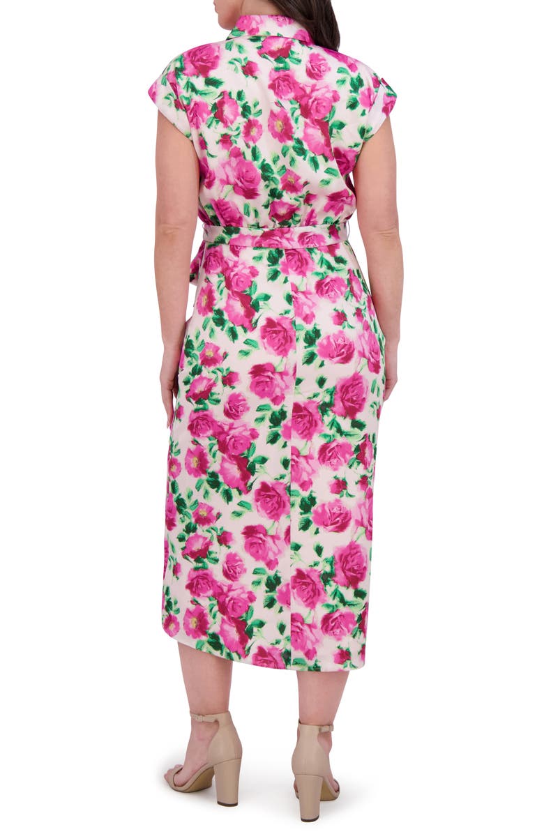 Kensie Charmeuse Shirtdress, Alternate, color, Pink Blush Multi