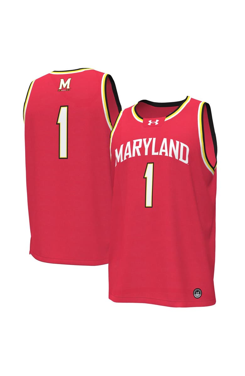 Under Armour Men's Under Armour #1 Red Maryland Terrapins Replica Basketball Jersey, Alternate, color, Red