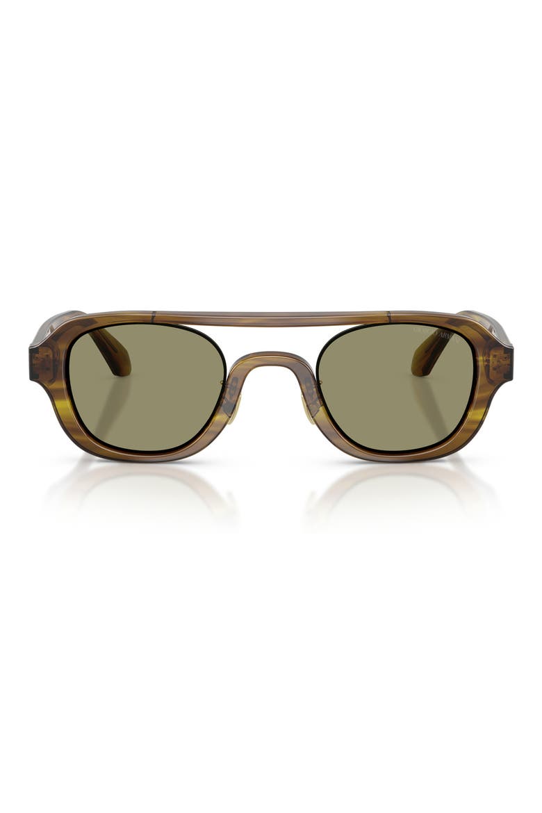 48mm Irregular Sunglasses, Main, color, STRIPED BROWN / GREEN