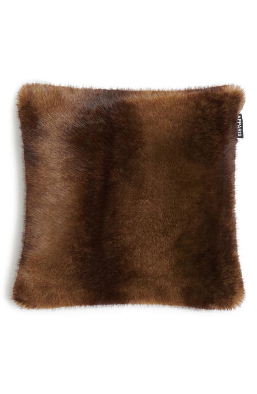 Apparis Brenn Pluche™ Faux Mink Accent Pillow In Brown