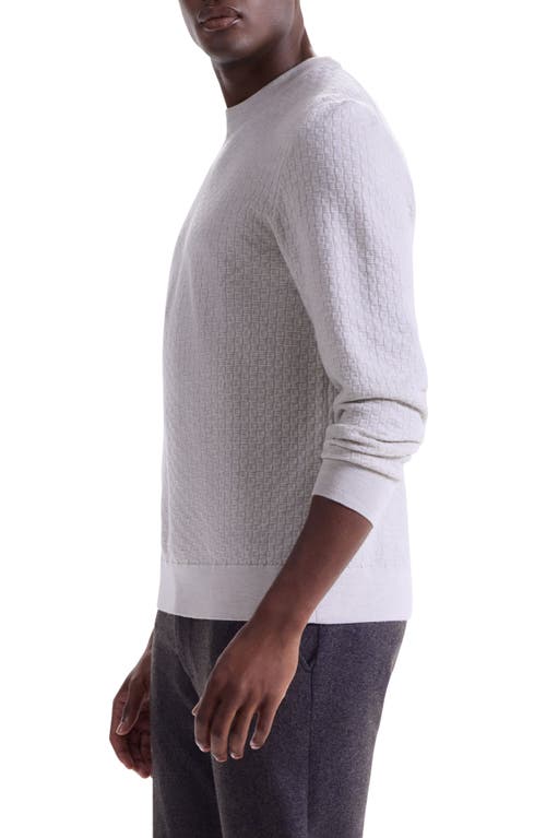 Bugatchi Basketweave Stitch Merino Wool Sweater In Gray