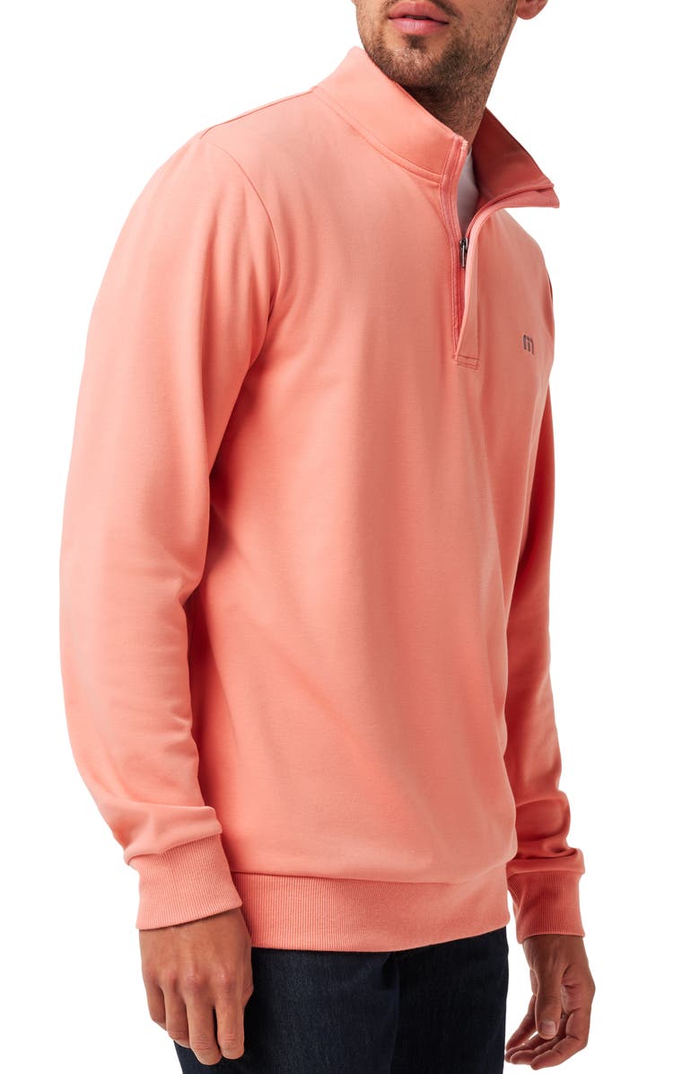TravisMathew Cloud 2.0 Quarter Zip Pullover, Alternate, color, Terra Cotta