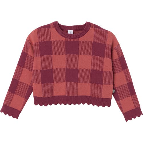 Modern Moments™ By Gerber Scalloped Sweater & Pant Set In Dark Rose Large Check