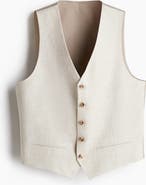 H&M Slim Fit Linen Suit Waistcoat