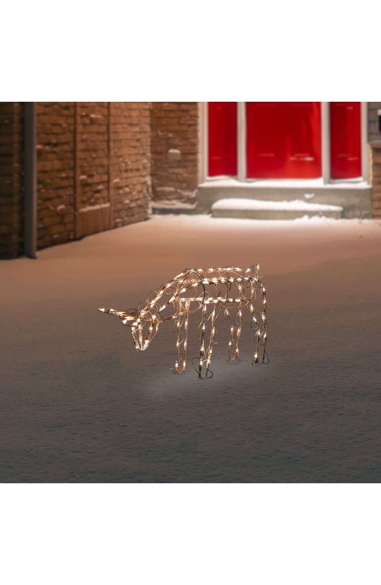 Northlight Lighted Feeding Reindeer Outdoor Christmas Decoration - 25" - Clear Lights, Alternate, color, 