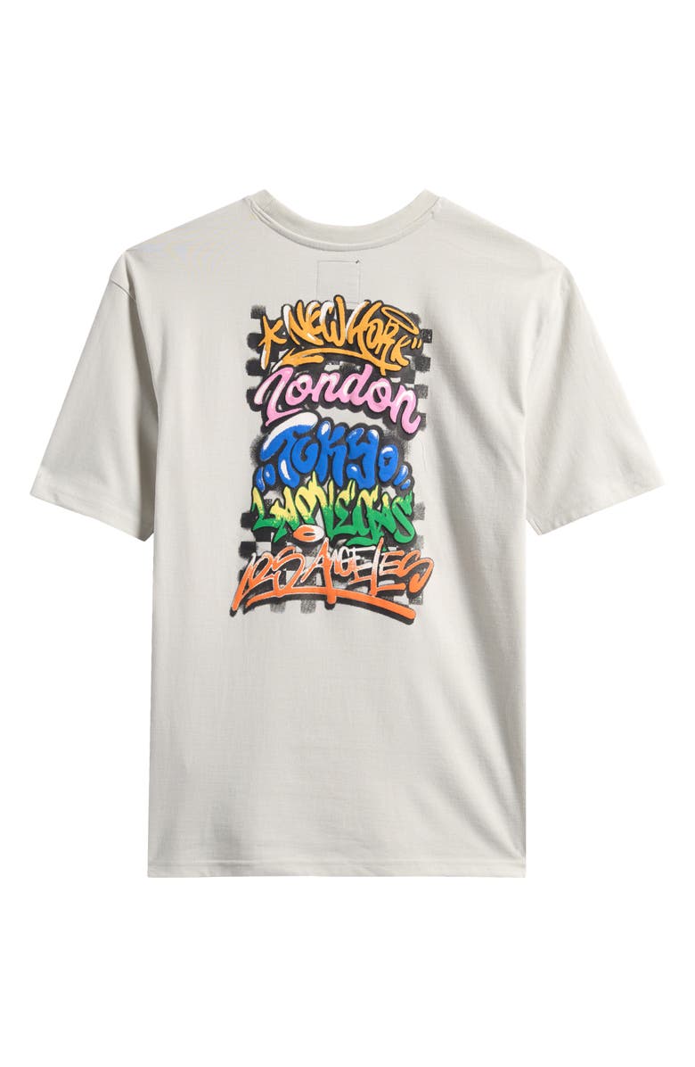 Fly By Night Kids' Graffiti Graphic T-Shirt, Alternate, color, Oyster Mushroom/ City Tag