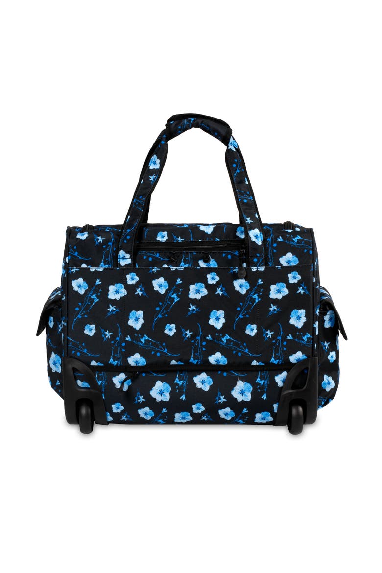 Donna Rolling Carry-on Tote with Laptop Sleeve for Travel and Work, Alternate, color, NIGHT BLOOMING