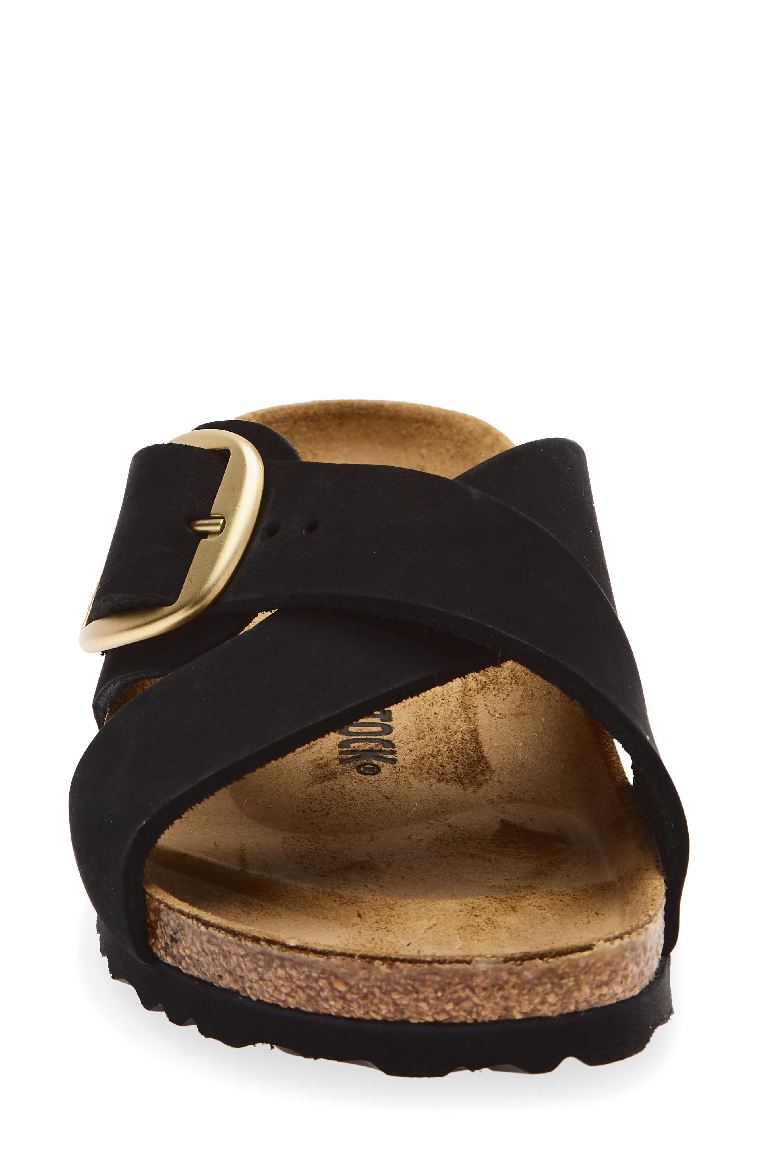 Siena Big Buckle Slide Sandal, Alternate, color, BLACK