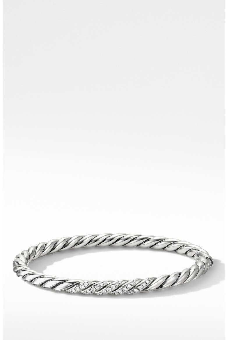 Stax Cable Bracelet with Diamonds, Main, color, SILVER/ DIAMOND