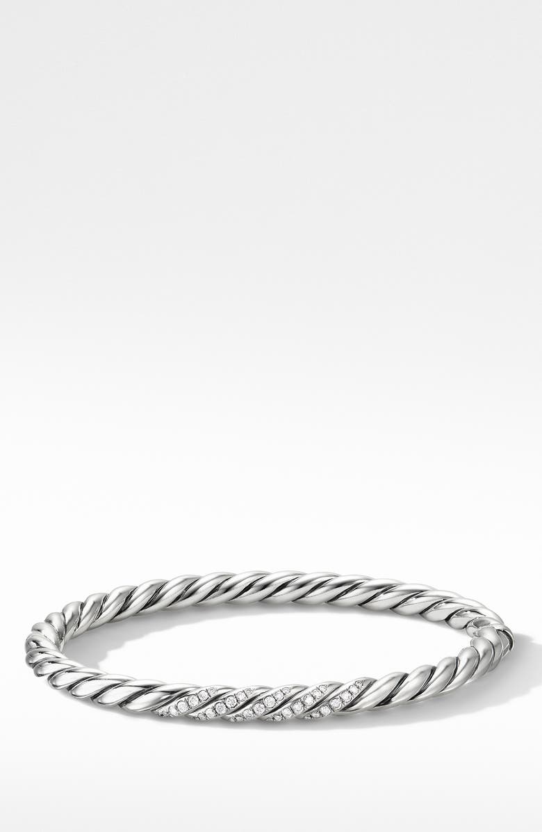David Yurman Stax Cable Bracelet with Diamonds, Main, color, 