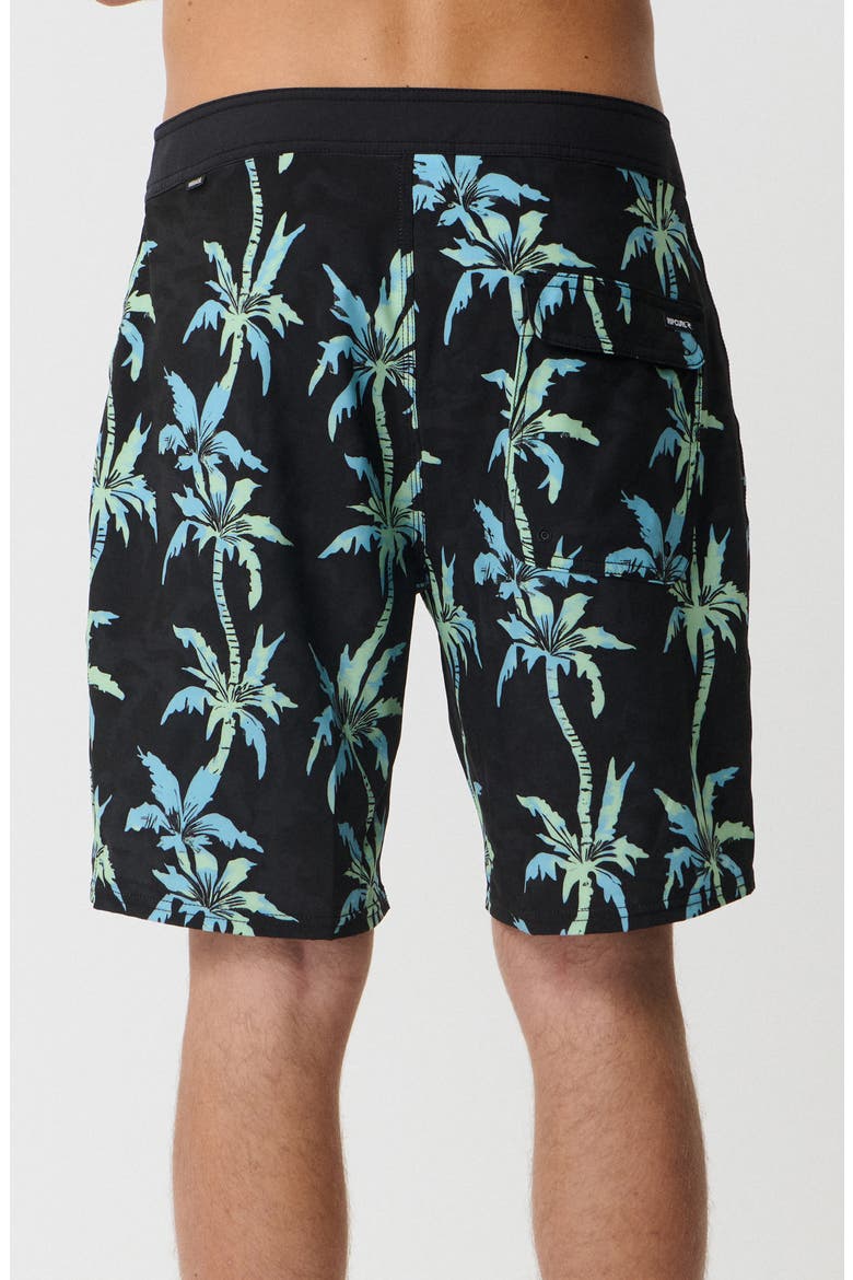 Mirage Sessions 19 Palm Print Board Shorts, Alternate, color, BLACK