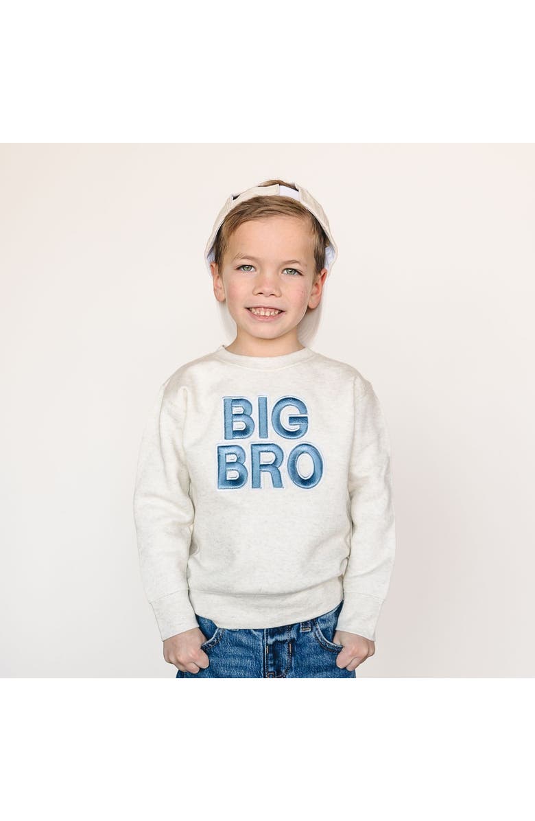 Sweet Wink Big Bro Embroidered Patch Sweatshirt, Alternate, color, Natural Heather