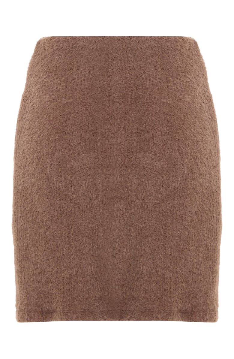 THEO The Label Carme Plush Lace Pull-On Skirt, Alternate, color, Cappuccino