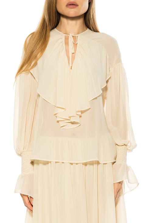 SERELISE RUFFLE DRAPED BLOUSE
