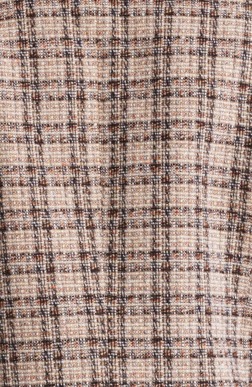 Hugo Boss Boss Janka Double Breasted Plaid Blazer In Marshland Beige Tartan