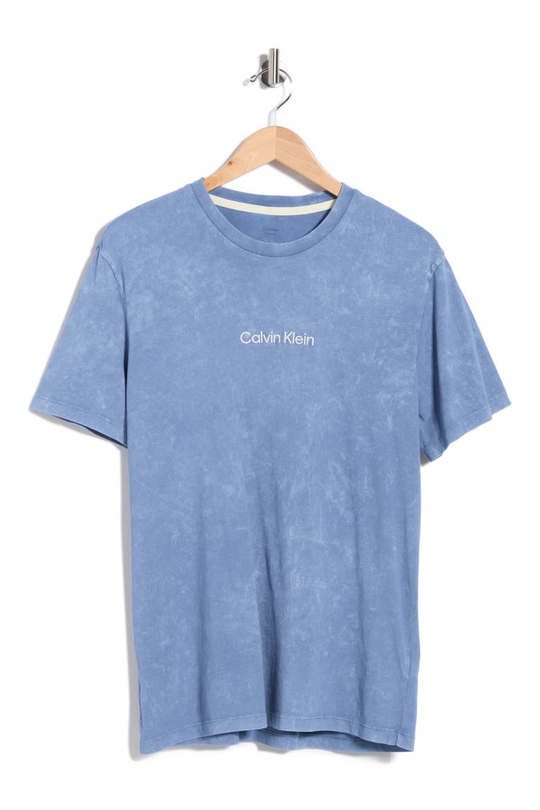 Garment Washed Chest Logo Tee, Alternate, color, MERIDIAN BLUE