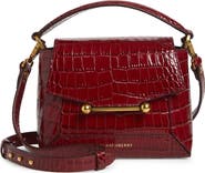 Strathberry Nano Mosaic Croc Embossed Leather Handbag