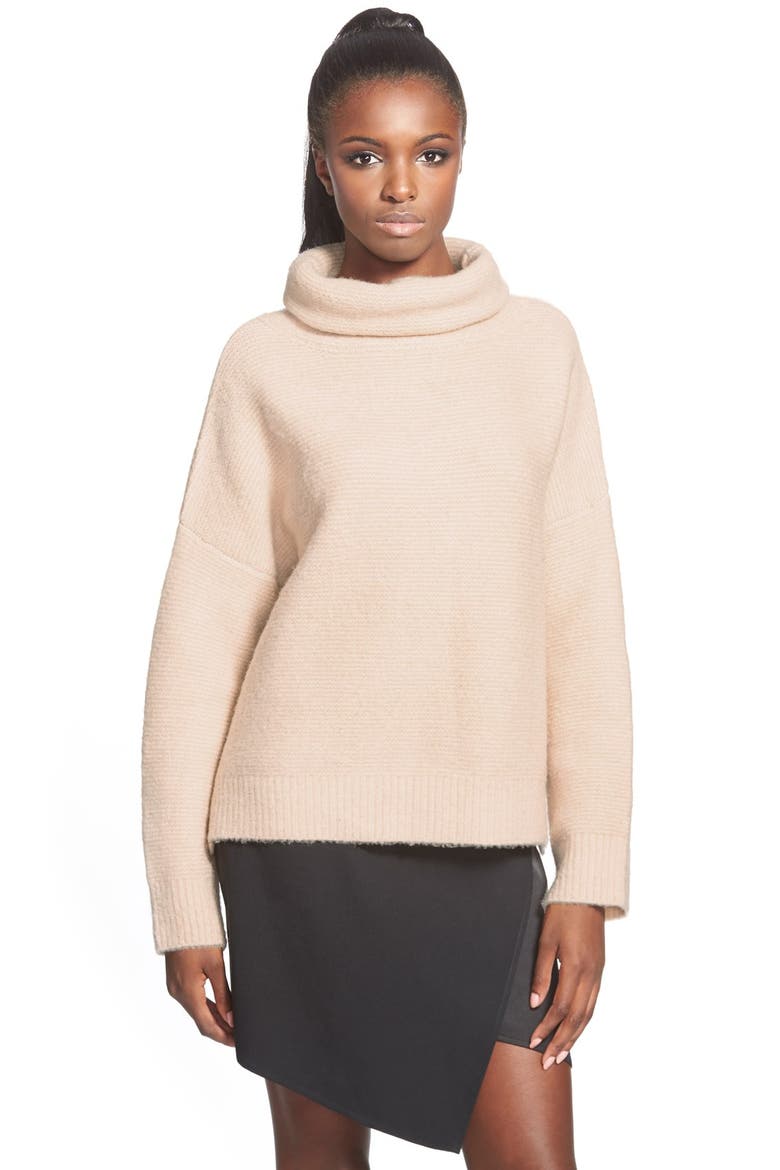 Boxy Turtleneck Sweater, Main, color, IVORY