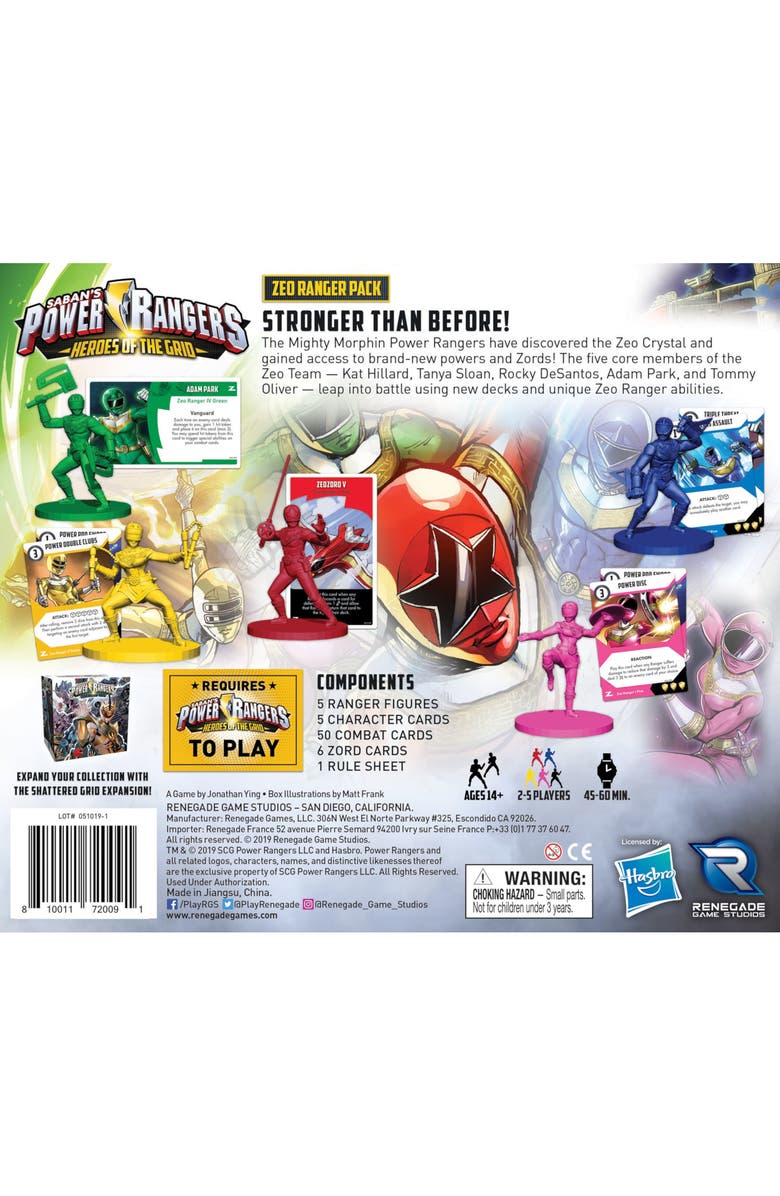 Renegade Game Studios Power Rangers Heroes of The Grid Zeo Ranger Pack, Alternate, color,