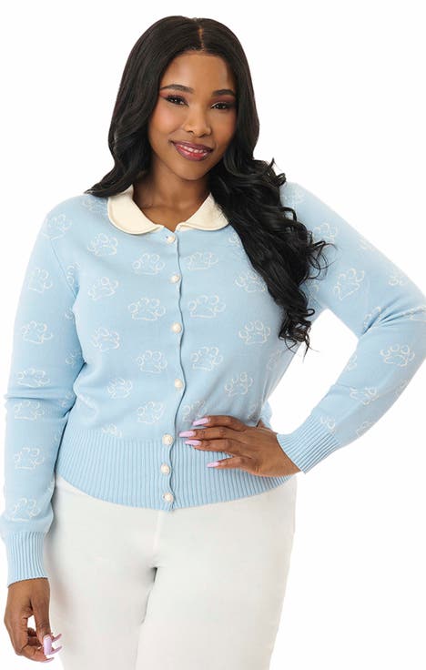 Plus Size Collared Knit Cardigan