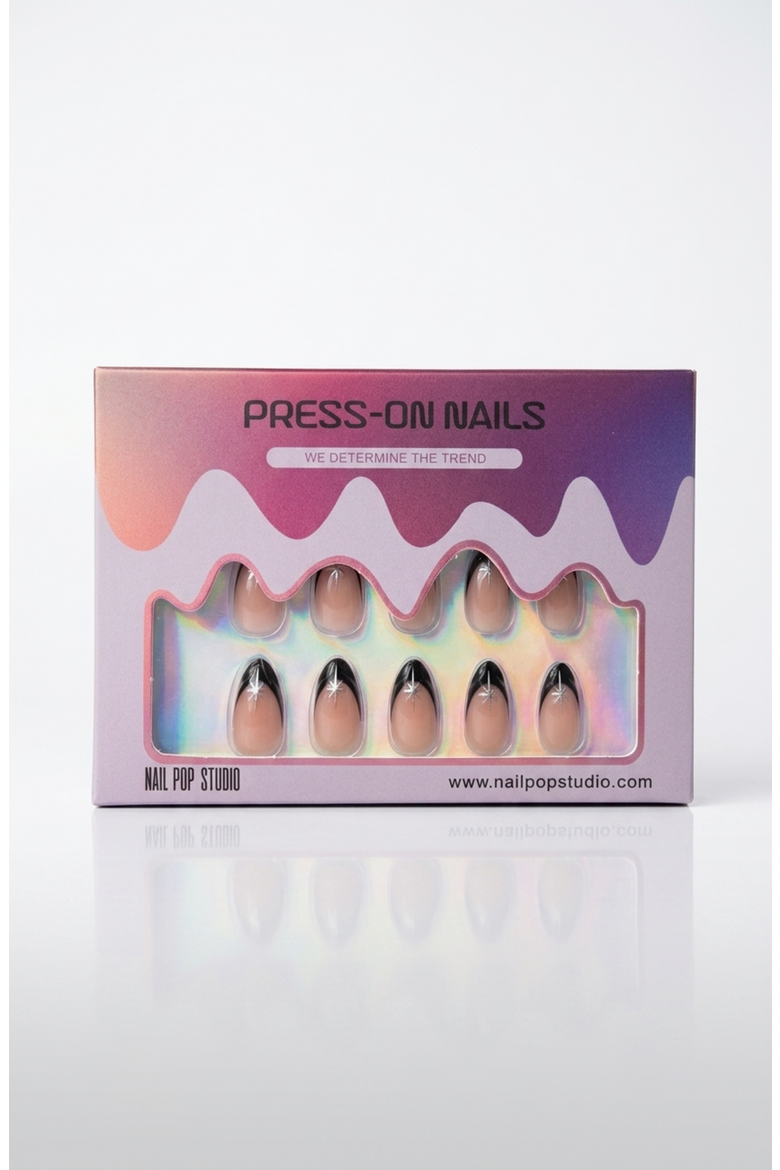Midnight Spark Almond Press-On Nails, Main, color, Midnight Spark