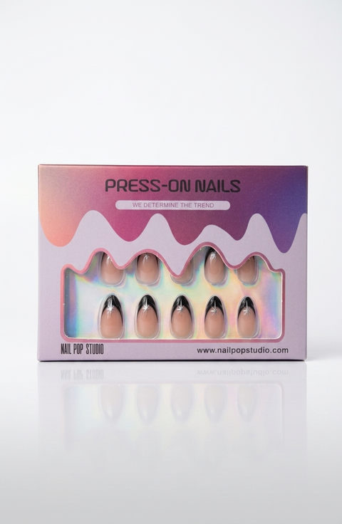 Midnight Spark Almond Press-On Nails