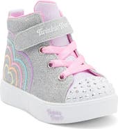 SKECHERS Kids' Twinkle Toes Heart Steps High Top Sneaker
