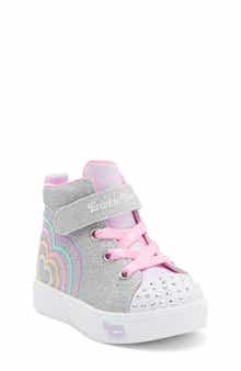 SKECHERS Kids' Twinkle Toes Heart Steps High Top Sneaker