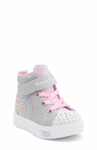 SKECHERS Kids' Twinkle Toes Heart Steps High Top Sneaker