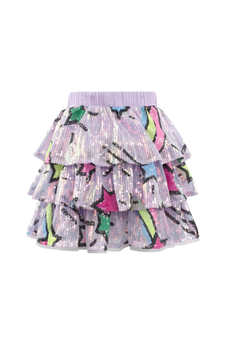 Lola + The Boys Shooting Star Sequin Skirt, Main, color, Purple