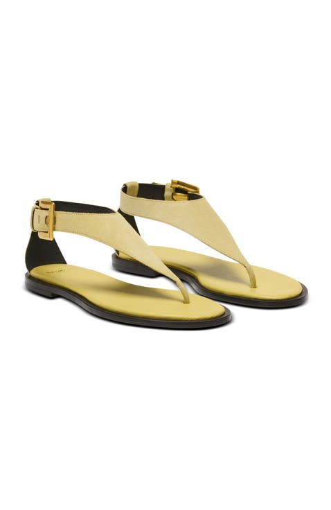 Anthem flat toe-post sandals in suede