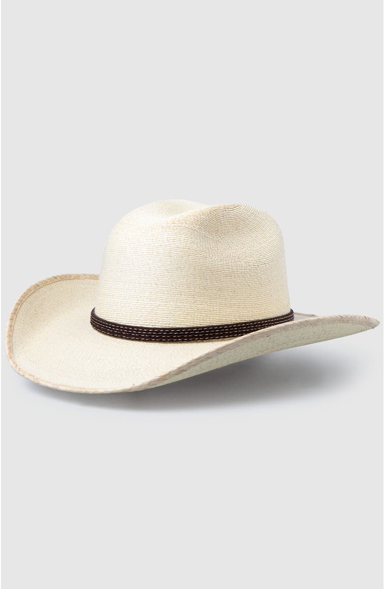 Manela Solstice  Handwoven Straw Sun Hat - Bohemian Summer Cowboy Hat, Main, color, Natural / Brown