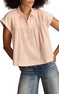 Lucky Brand Lace Inset Pintuck Tunic Shirt