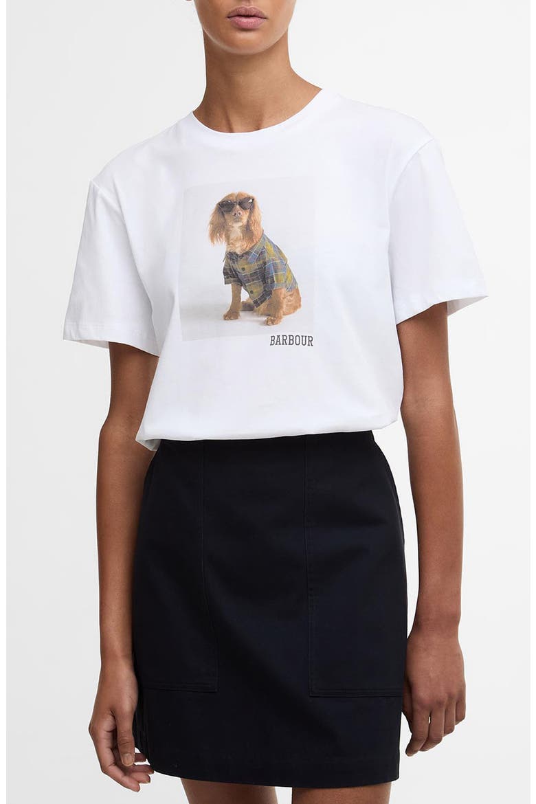 Marine Cotton Graphic T-Shirt, Main, color, WHITE