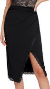 Popilush Shapewear Slimming Lace Trim Midi Wrap Skirt
