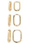 Set of 3 Oval Hoop Earrings
