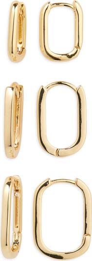 Set of 3 Oval Hoop Earrings