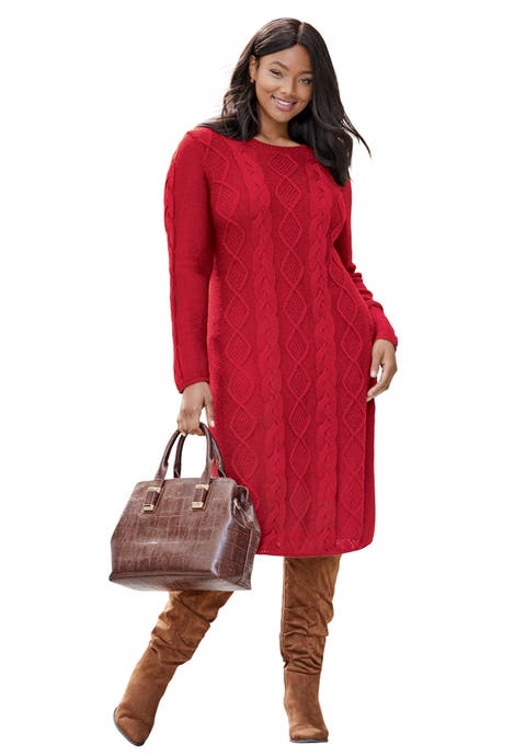 Cable Sweater Dress (Plus)