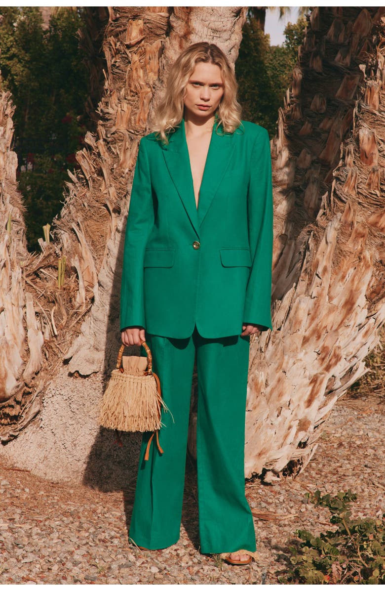 SIMONMILLER Oversized Lennox Linen Jacket, Alternate, color, Amazon Green