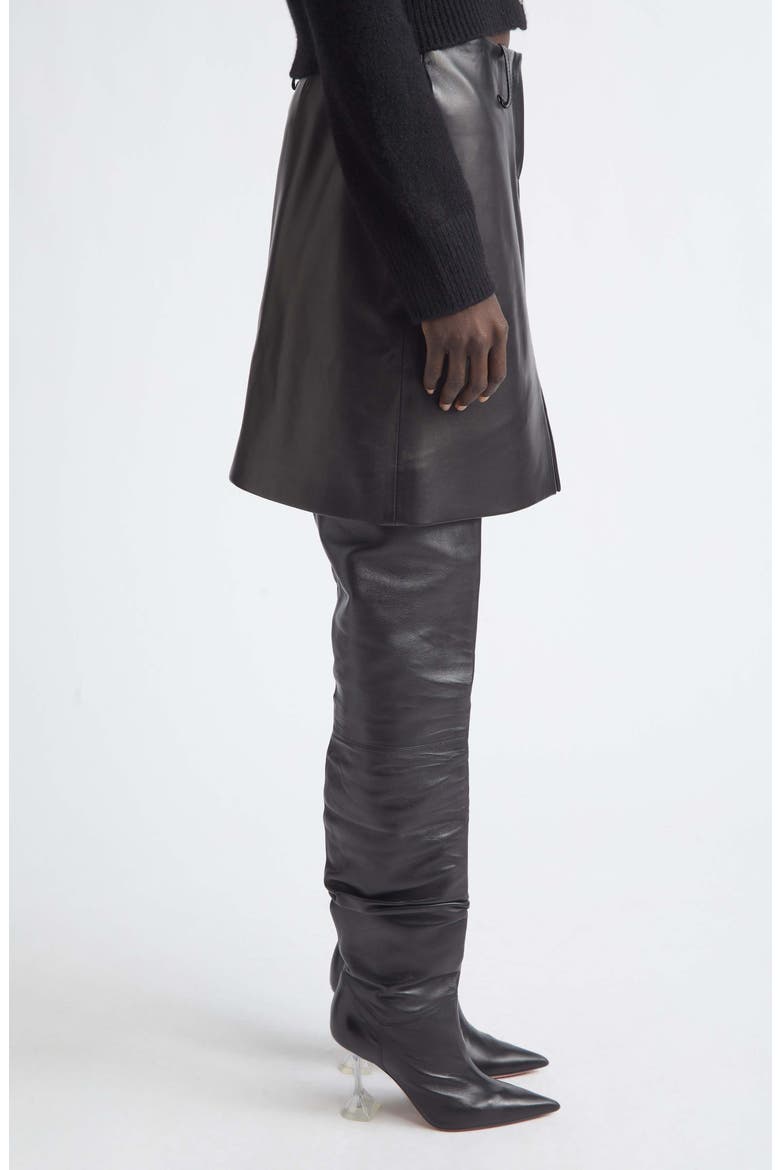 The Leather Pencil Skirt, Alternate, color, BLACK