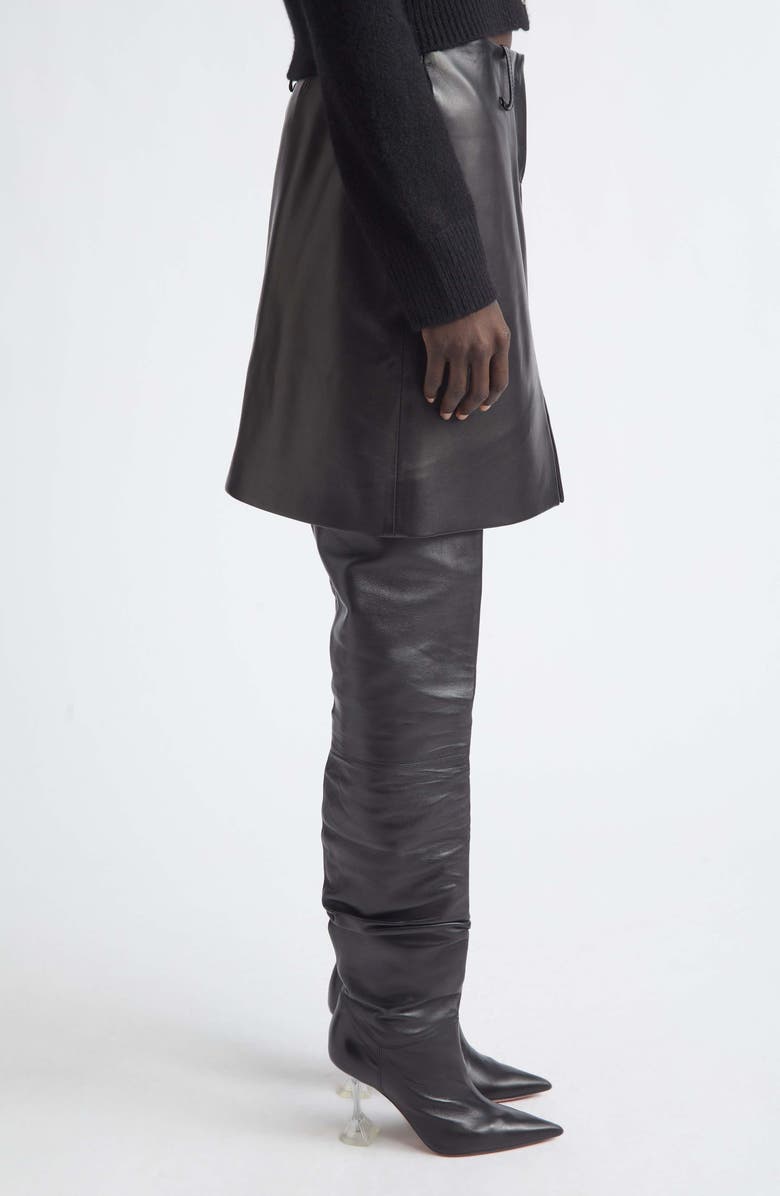 Brandon Maxwell The Leather Pencil Skirt, Alternate, color, Black
