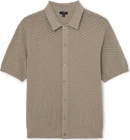 Reiss Phoenix Chevron Knit Wool Full Button Cardigan