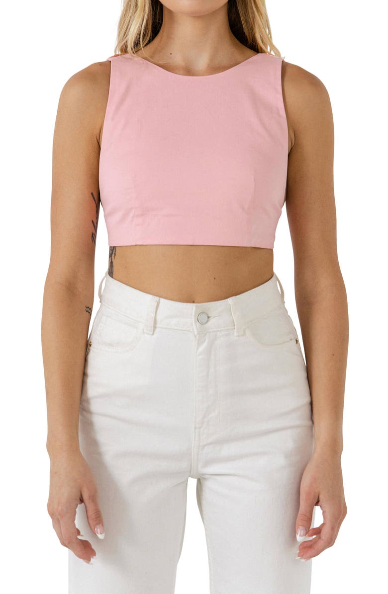 Grey Lab Open Elastic Back Crop Tank, Alternate, color, Pink