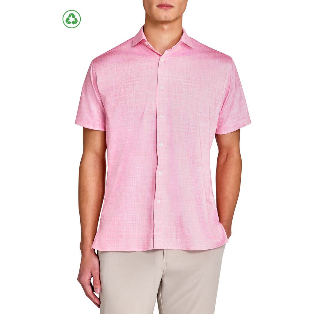 Construct Chambray Shirt Front In Coral