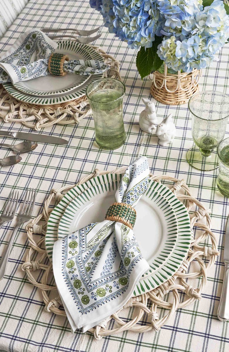 Juliska Sitio Stripe 4-Piece Place Setting, Alternate, color, Basil