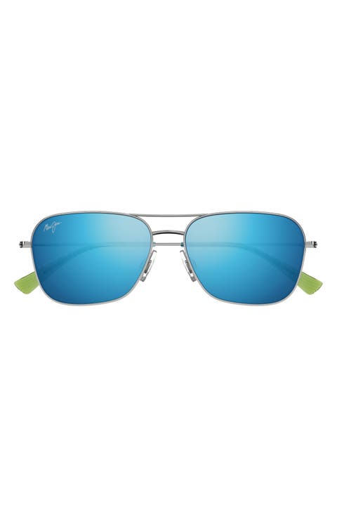 Naauao 58mm PolarizedPlus2® Aviator Sunglasses