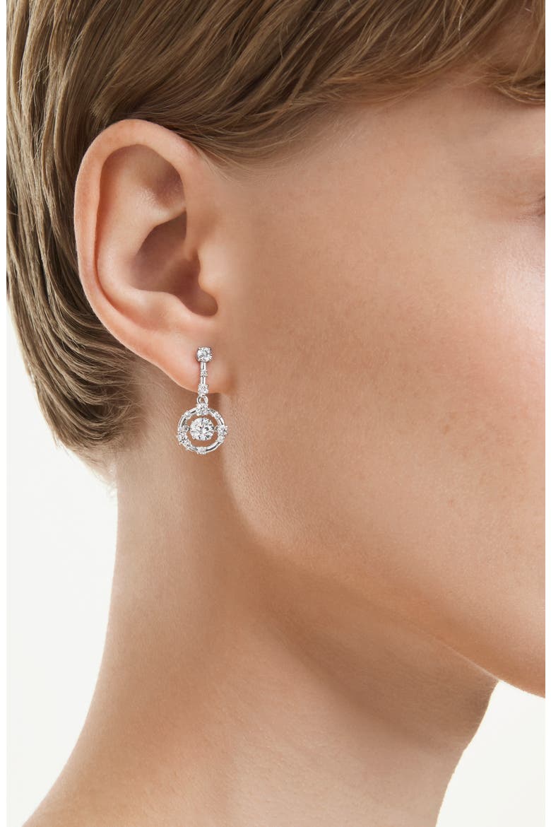 Constella Crystal Drop Earrings, Alternate, color, SILVER/ WHITE